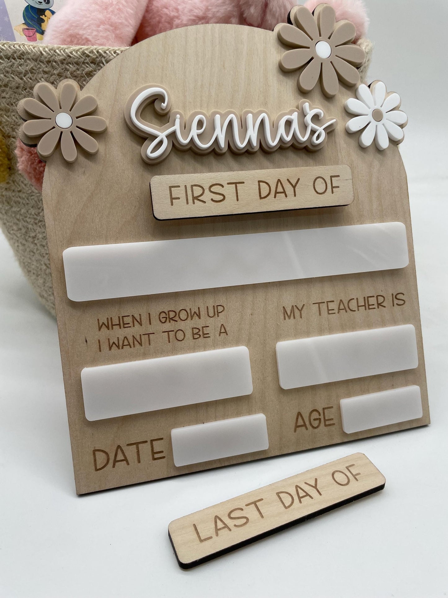 First & Last Day Sign Floral