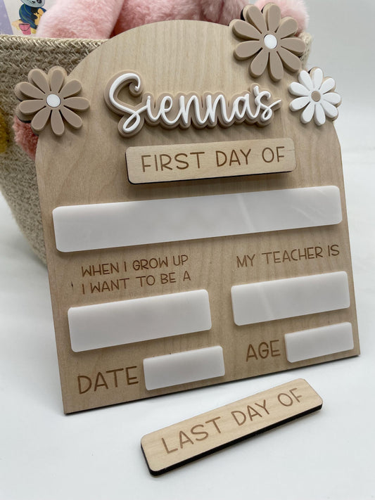 First & Last Day Sign Floral