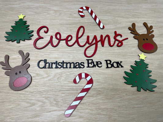 Christmas Eve Box topper shapes and words
